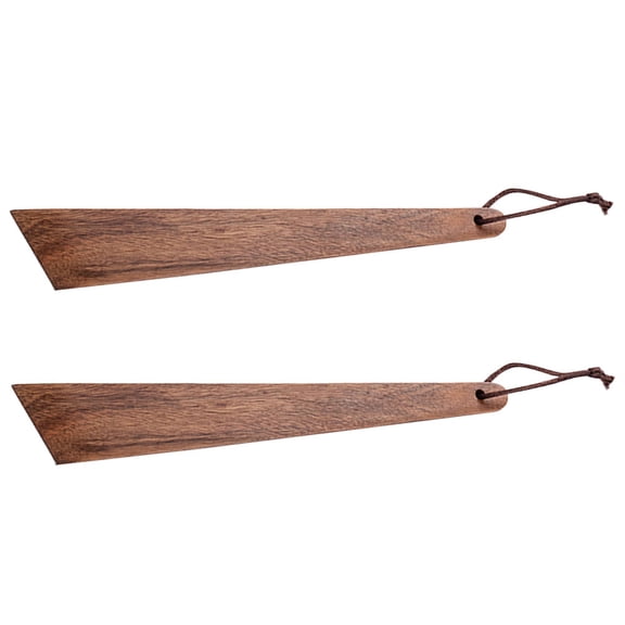 RENACLIPY 2Pcs Non Scratch Wooden Spatula for Cooking Light Brown Wood Kitchen Turner and Scraper