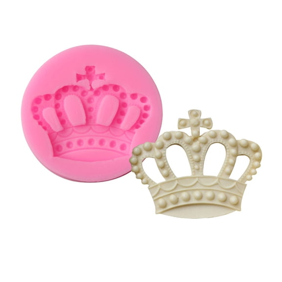 RENACLIPY 2Pcs Pink Silicone Cake Decorating Mold Crown Shaped Fondant Mold for Baking