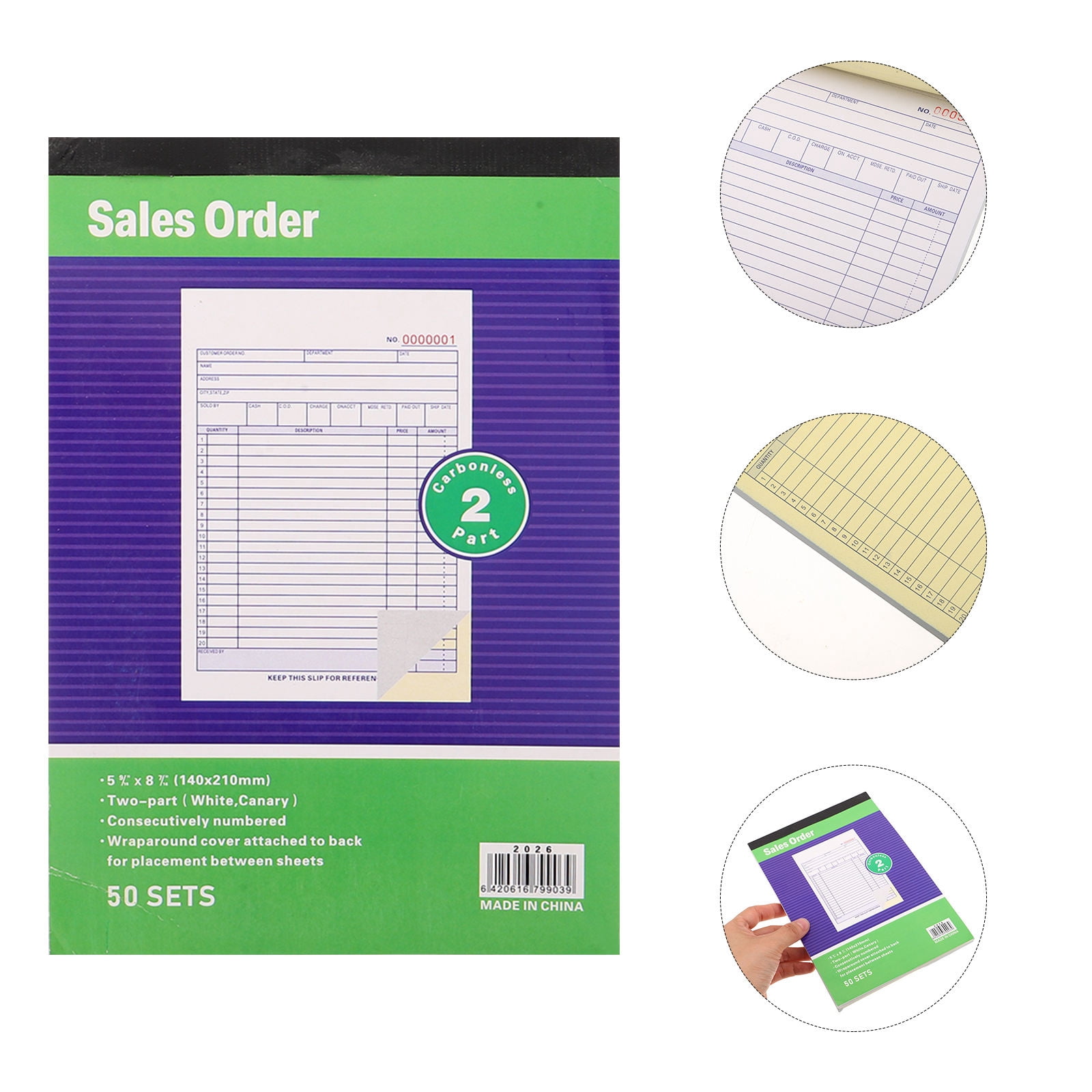 RENACLIPY 2-Pack A5 Invoice Receipt Books with Carbonless Copy for ...
