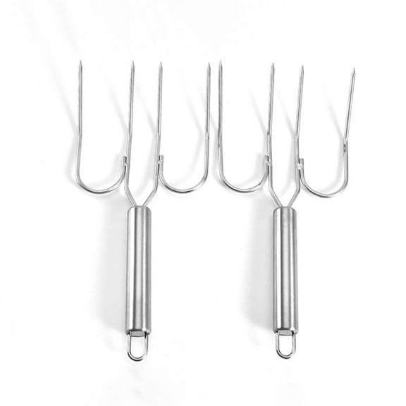 RENACLIPY 2Pcs Stainless Steel Bbq Tools Turkey Lifters with Comfortable Grip for Grilling