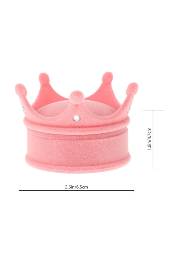 2Pcs Portable Storage Case for Rings Plush Pink Jewelry Box for Anniversary