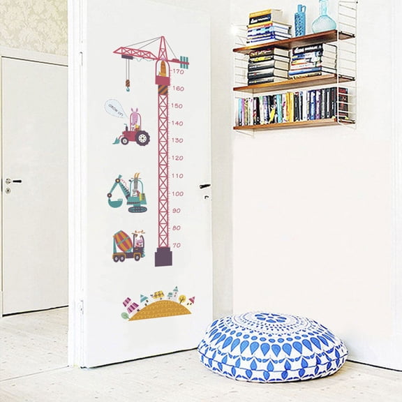 RENACLIPY 2-Pack Removable Wall Decal Tower Crane Design PVC Art Stickers in Assorted Colors for Home and Office Decor