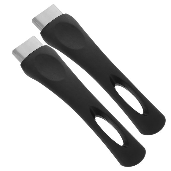 RENACLIPY 2Pcs Replacement Cookware Handle Black Bakelite Heat Resistant Pan Grip for Home Use