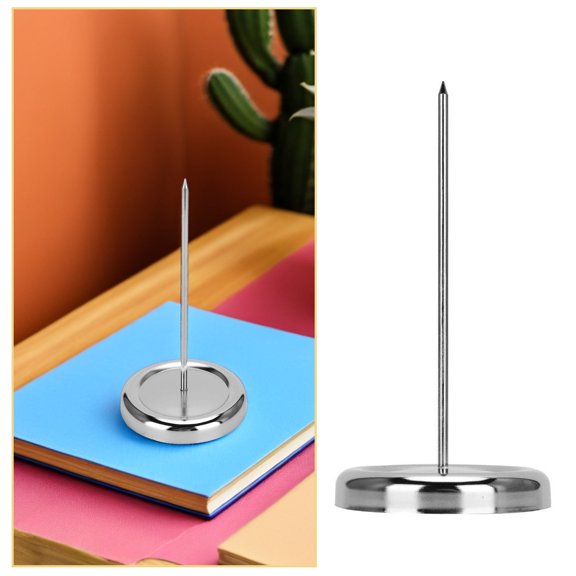 RENACLIPY 2Pcs Restaurant Receipt Clip Stabber with Stable Round Base for Tabletop Invoice Holding