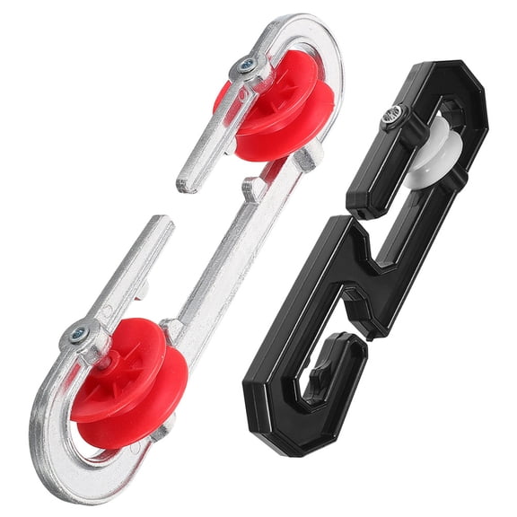 RENACLIPY 2Pcs Clothesline Line Tightener Metal and Plastic Pulley System for Smooth Rope Movement Outdoors