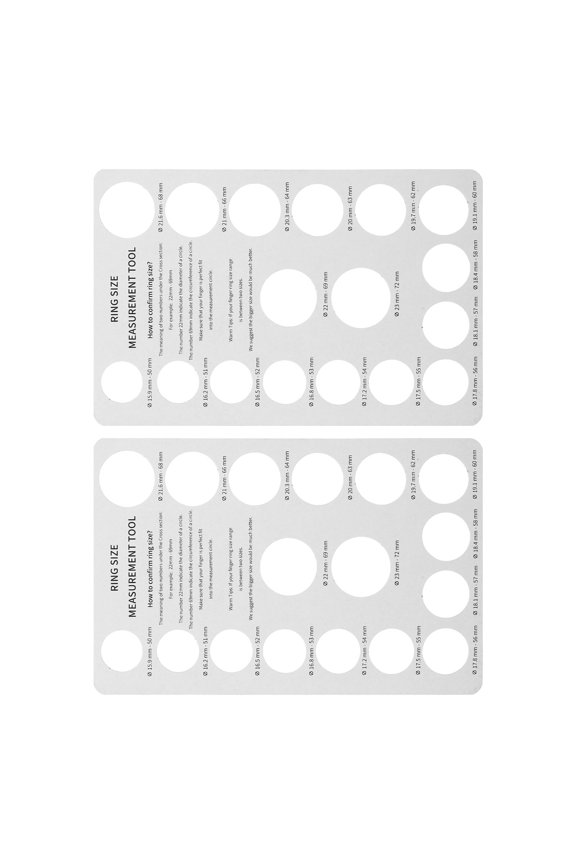 2Pcs Ring Sizer White Accurate Finger Measuring Tool for Easy Ring Size Checking