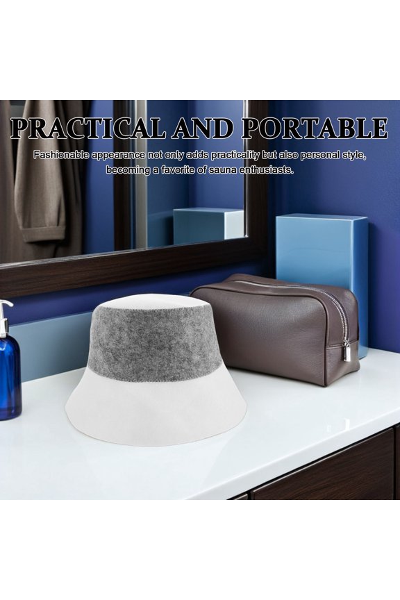 2-Pack Sauna Felt Bath Hat, Modern Multi-Color Polyester, Comfortable Cap