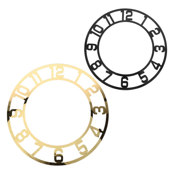 RENACLIPY 2-Pack Decorative Mirror Wall Clock Stickers with Arabic Numerals for Modern Living Room Decor