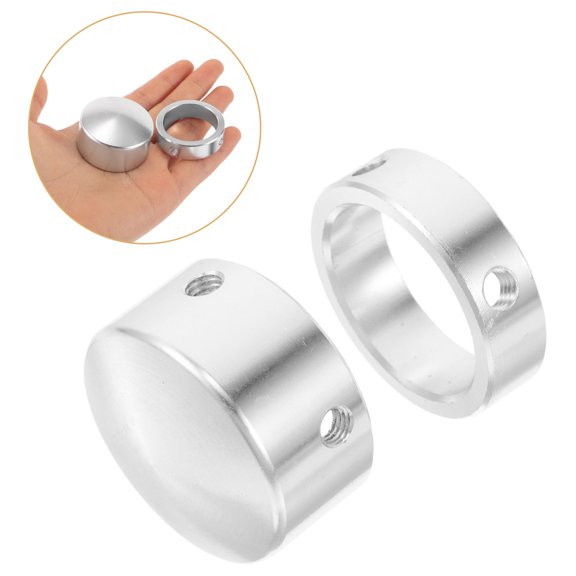 RENACLIPY 2Pcs Silver Handlebar End Caps For Aluminum Alloy Grip Stability In Home Gym