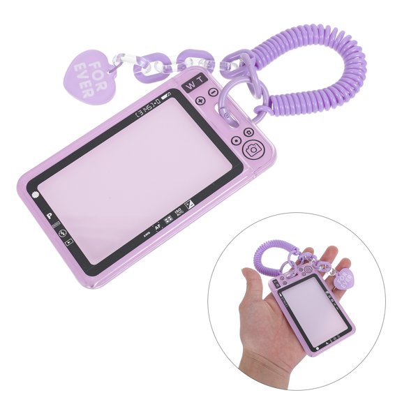 RENACLIPY Bus Pass Protector Purple Acrylic Plastic Id Badge Holder Keychain for Decor