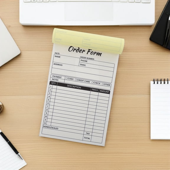 RENACLIPY 2Pcs Small Business Invoice Book with Sturdy Paperboard Backing Clear Legible Writing for Home Use