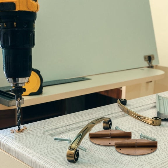 RENACLIPY 2Pcs Small Cabinet Hinges Round Brown for Home Decor 3.14X3.14X0.31in