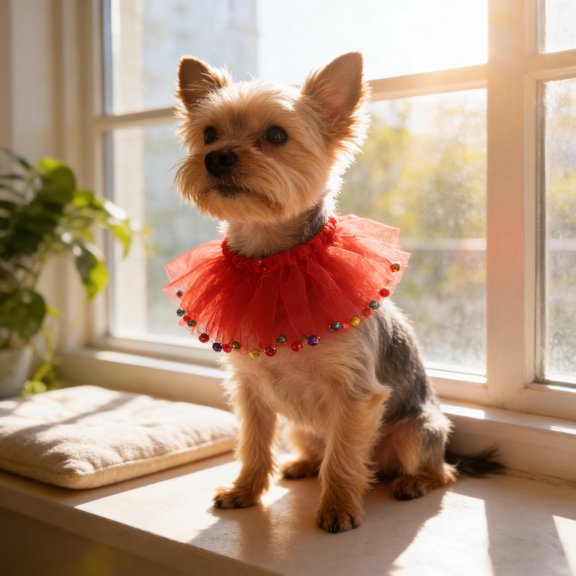 RENACLIPY 2Pcs Small Dog Tutu Dress with Comfortable Pet Collar for Birthday Wedding Events