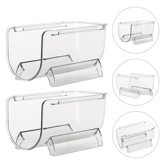 RENACLIPY 2-Pack Stackable Transparent Wine Bottle Storage Rack with Drawer Organizer for Kitchen Countertop