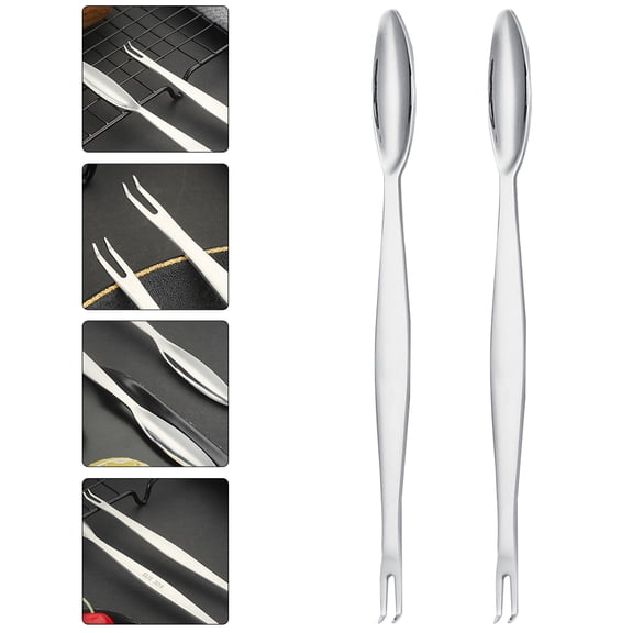 RENACLIPY 2Pcs Lightweight Stainless Steel Crab Fork Picks with Anti Skid Handle for Convenient Crab Leg Tools
