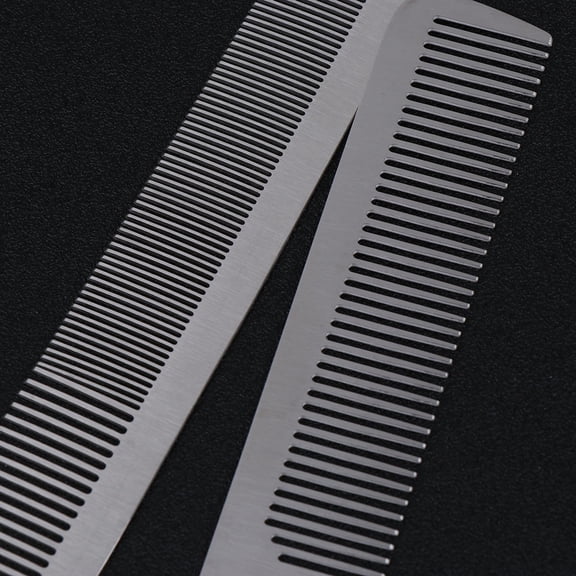 RENACLIPY 2Pcs Stainless Steel Hair Comb for Hair Salon Styling White Metal Hairdressing Comb