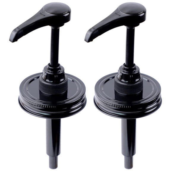 RENACLIPY Black Syrup Pumps Stainless Steel and Plastic, 2-Pack for Restaurant and Cafe Use