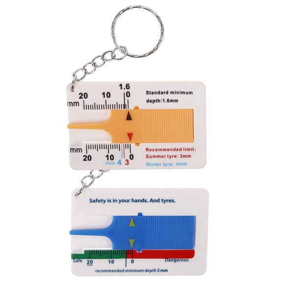 RENACLIPY 2Pcs Vehicle Tire Tread Depth Gauge Tool Versatile Design for Accurate Tread Thickness