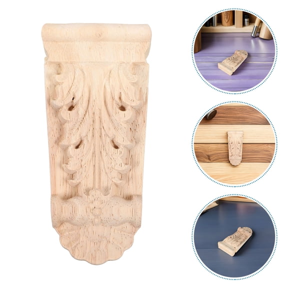 RENACLIPY 2Pcs Traditional Wood Corbels Unpainted for Shelves Kitchen Cabinets Light Yellow Decor