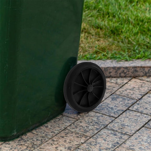 RENACLIPY 2Pcs Outdoor Trash Can Wheels Stable Movement Round Black for General Users in Offices