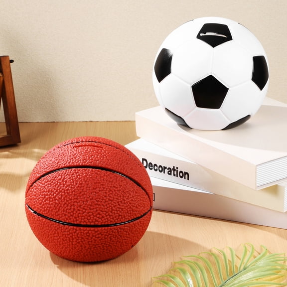 RENACLIPY 2-Pack Colorful Soccer-Themed Kids Banks for Money Storage and Easy Access