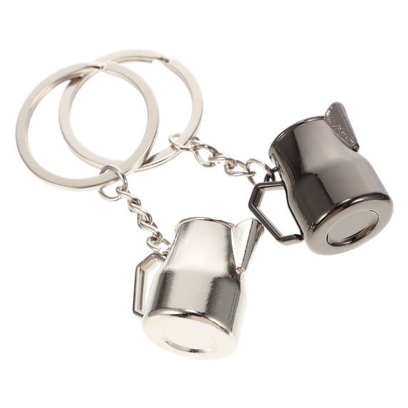 RENACLIPY Coffee Series Keychain Set, 2 Pcs Zinc Alloy Decorative Accessories in Assorted Colors for Bags and Keys
