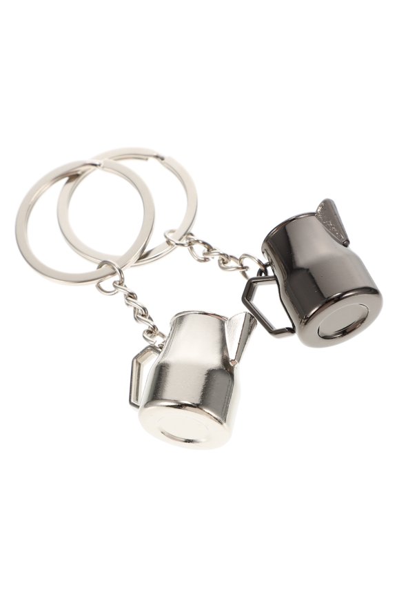 Coffee Series Keychain Set, 2 Pcs Zinc Alloy Decorative Accessories in Assorted Colors for Bags and Keys