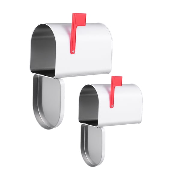 RENACLIPY Tinplate Mailbox with Flag, Durable Tabletop Organizer, 2Pcs