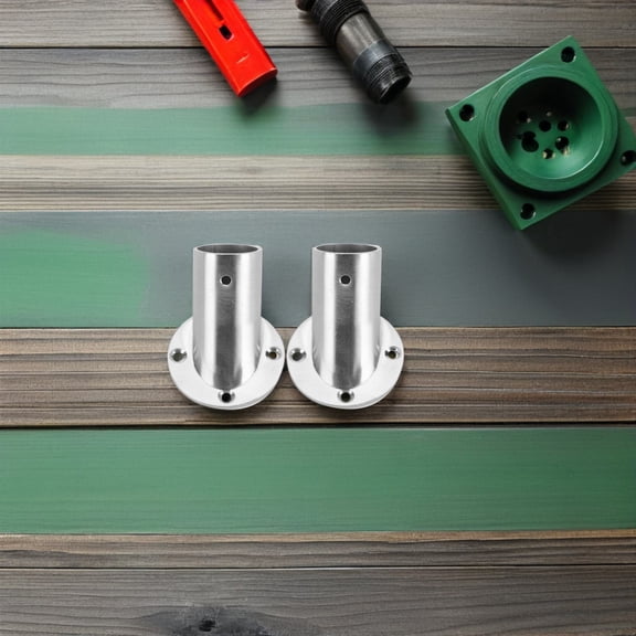 RENACLIPY 2-Pack Metal Wardrobe Rod End Brackets for Closet and Shower Rod Support, Installation Hardware