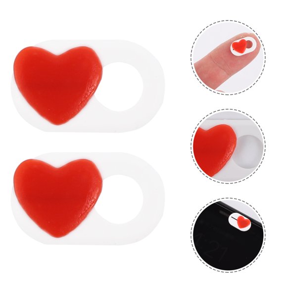 RENACLIPY 2Pcs Cover Slide for Laptop Tablet Desktop with White Heart Shape