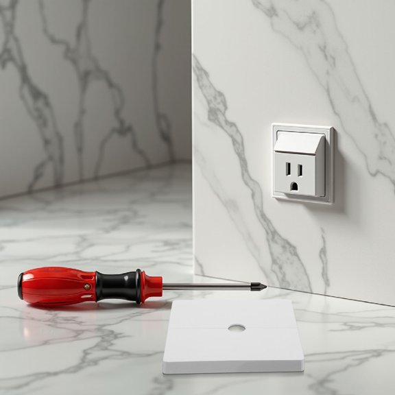 RENACLIPY 2Pcs White Plastic Wall Split Cover with Double-Sided Tape Easy DIY Installation Escutcheon