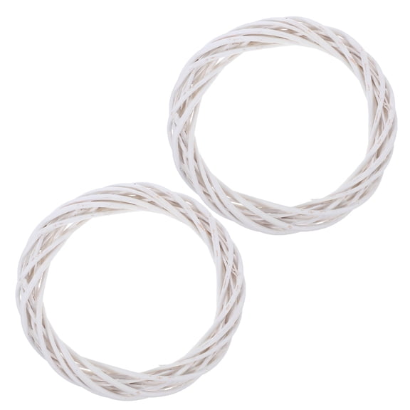 RENACLIPY 2-Pack White Rattan Grapevine Wreath Forms Rustic Twig Wreath Bases for Farmhouse, Wedding, and Seasonal Decorations