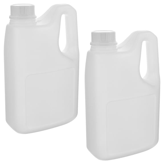 RENACLIPY 2Pcs Reusable White Plastic Drink Bottles with Wide Mouth Caps for Easy Cleaning and Storage