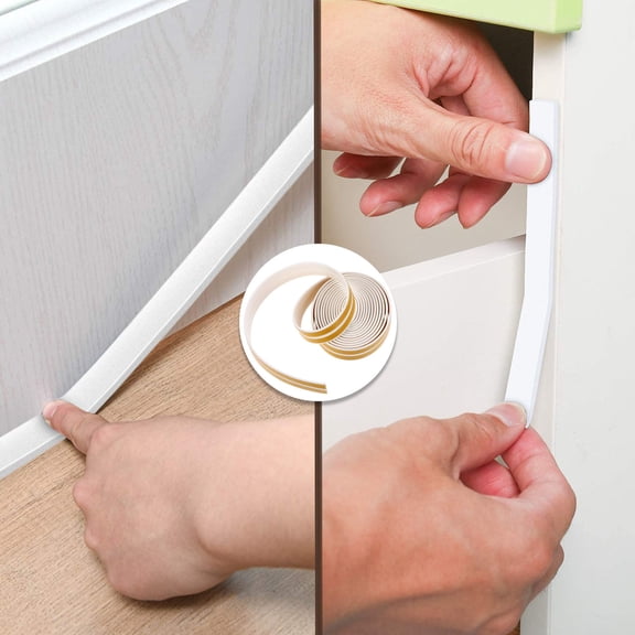 RENACLIPY 2-Pack White EPDM Weatherproof Door Seal Strips, Soundproof Anti-Collision Tape for Home and Office Use