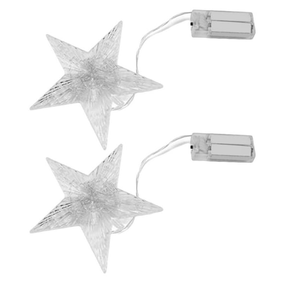 RENACLIPY 2Pcs Xmas Tree Star Tapered Tube Shape Retro Tree Topper Led Decoration Lights For Theme Party