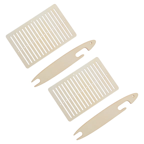 RENACLIPY 2Set Wooden Bracelet Braiding Tool Set with Hand Loom and Weaving Shuttles for Durable Crafting