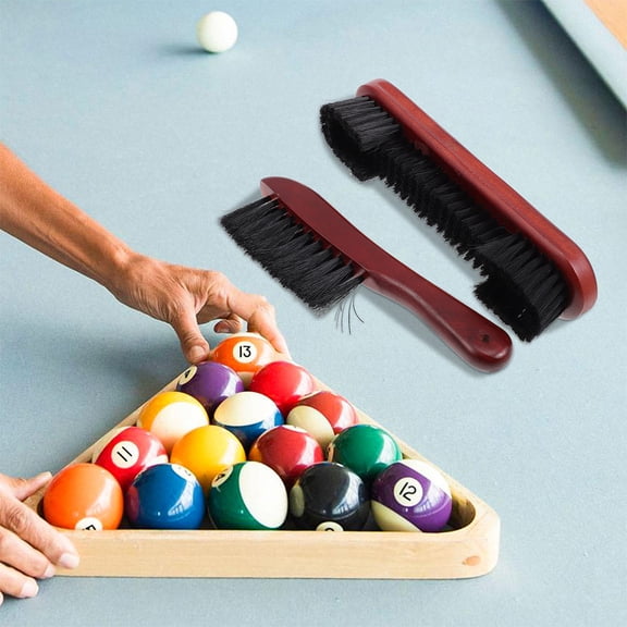 RENACLIPY Pool Table Cleaner Set with Red PVC and Wood Handles, 2 Pieces Billiards Accessories for Table Maintenance