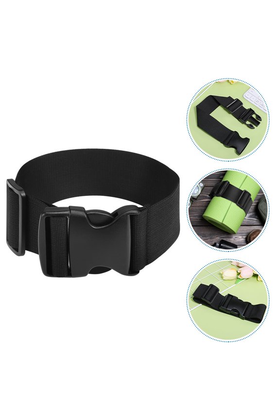 Suitcase Belts Wide Adjustable Black Plastic Nylon for Home 2Pcs