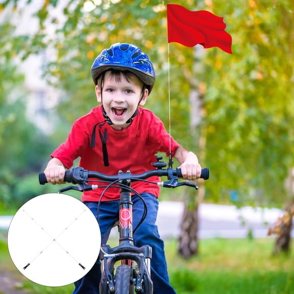RENACLIPY 2Sets Bike Safety Flagpole Adjustable Height Universal Mount for Enhanced Visibility
