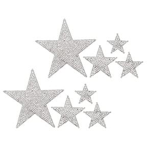 RENACLIPY 2-Pack Plated Rhinestone Car Stickers Self-Adhesive Star Decals Shiny Vehicle Decoration Accessories
