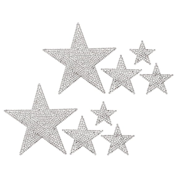 RENACLIPY 2-Pack Plated Rhinestone Car Stickers Self-Adhesive Star Decals Shiny Vehicle Decoration Accessories