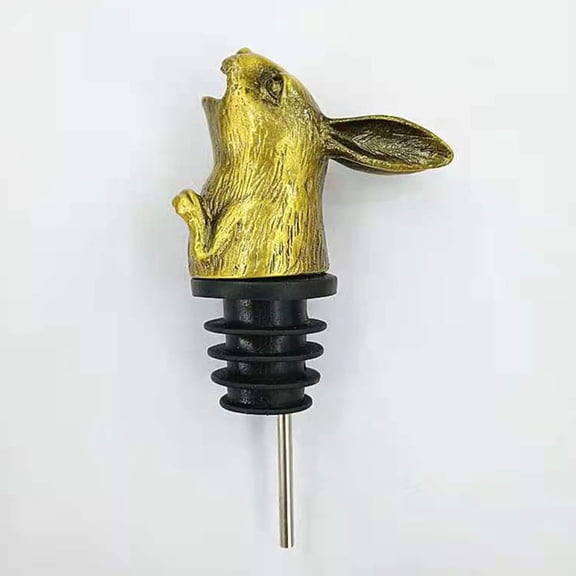 2Pcs Easter Rabbit Head Bottle Pour Spouts Stainless Steel Bunny Wine Pourers Unique Animal Design for Spring Wedding Party