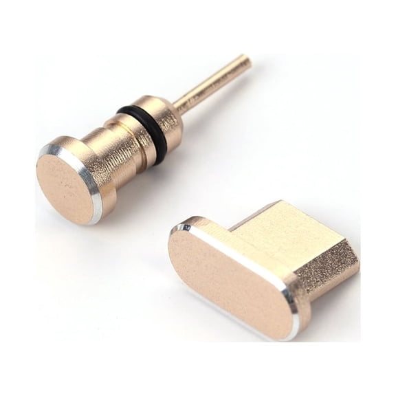 RENACLIPY Back to School Cellphone Dust Plug Charm Dust Plug Set Golden Plastic 2pcs/Set