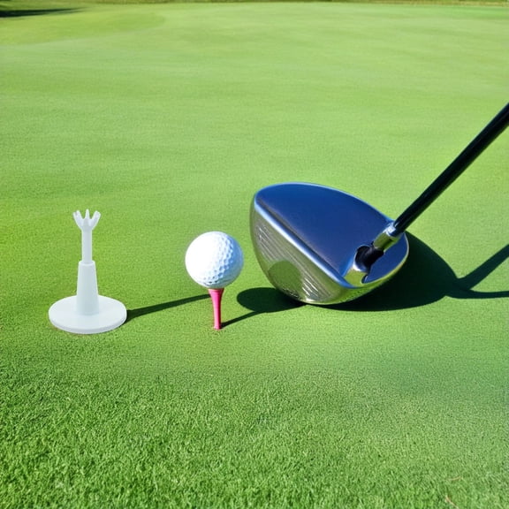RENACLIPY Adjustable White Plastic Golf Holder for Outdoor Practice Training, 2-Pack Golf Accessories