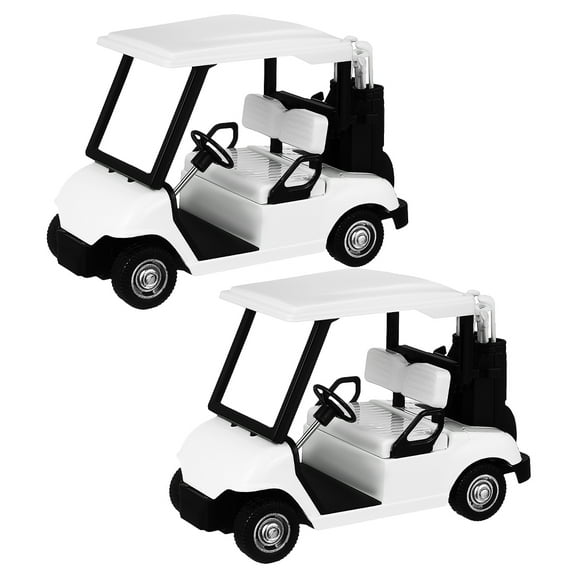 RENACLIPY 2Pcs Detailed Diecast White Golf Cart Model for Desktop Office Decor and Collectible