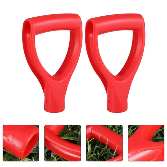 RENACLIPY Red Plastic D-Shaped Shovel Handle for Use 2Pcs