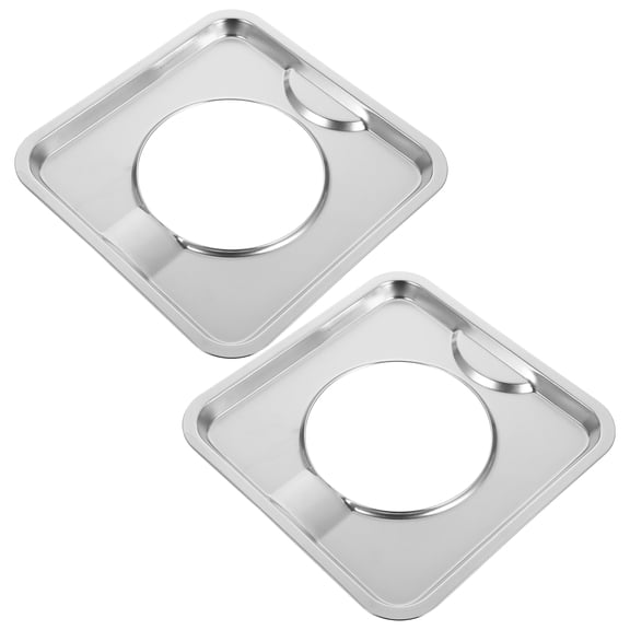 RENACLIPY 2pcs Square Gas Range Drip Pan Stainless Steel for Oil Splatter Prevention Cooking