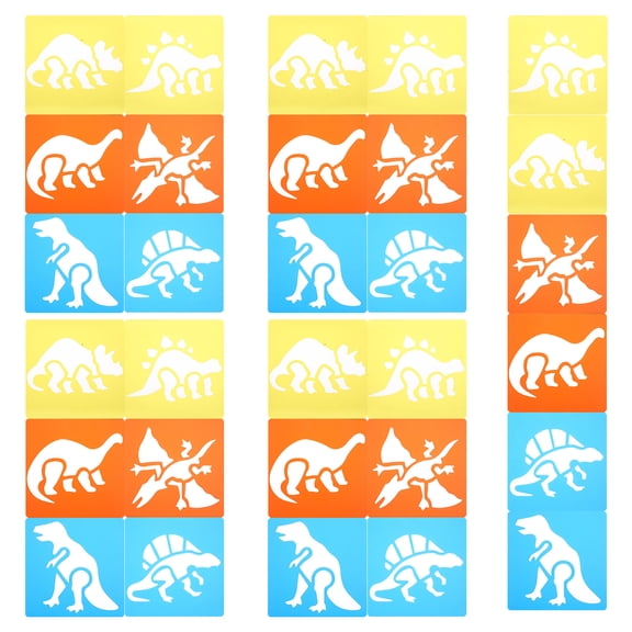 RENACLIPY 30Pcs Plastic Dinosaur Painting Stencils Reusable Templates for Scrapbooking and Home Decor