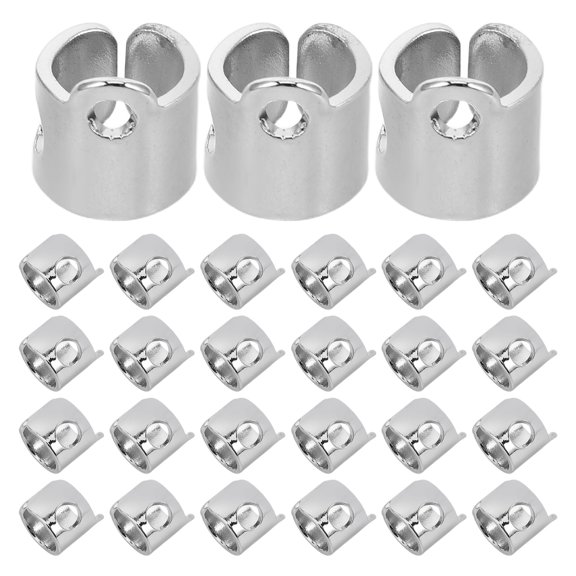 RENACLIPY 30Pcs Plated Silver Needle Bar Thread Guide for Sewing Machine Compatible with Various Models and Smooth Thread Glide