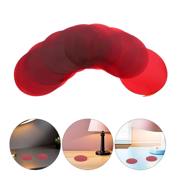 RENACLIPY 30Pcs Red Decorative Light Gel Filters with Self Adhesive Backing for Indoor Use